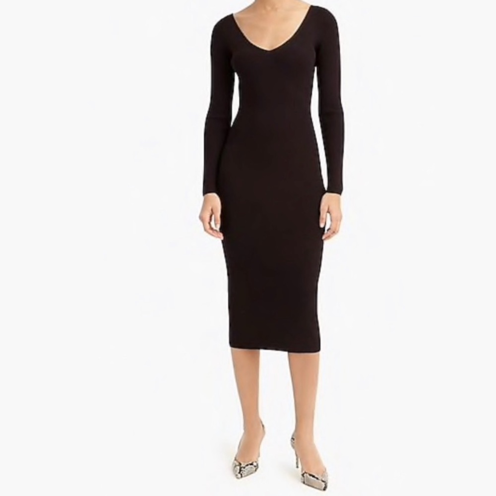 J Crew Collection black ribbed dress size S